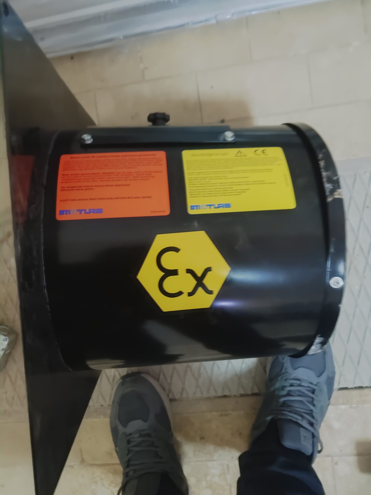 Proje uygulamasında kullanılan endüstriyel fan